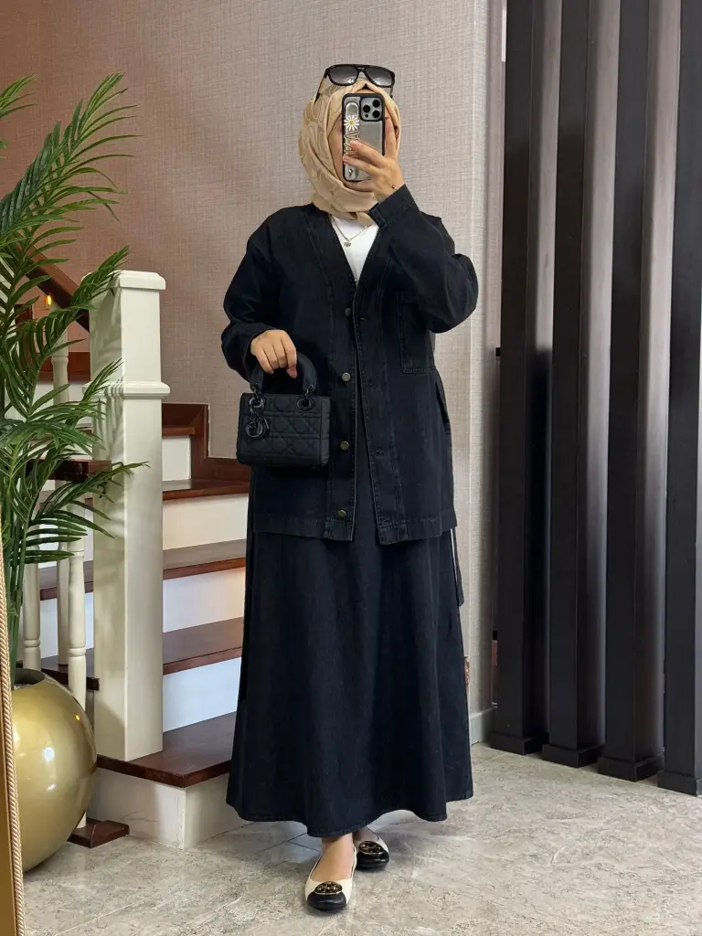 بدلة جينز حزام 6754