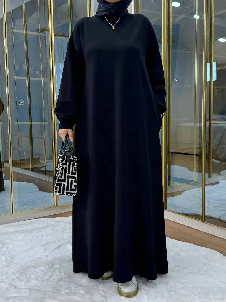 عباية سادة قطن ليكرا 6714