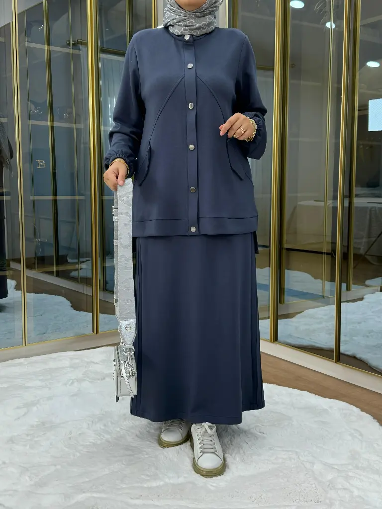 بدلة أزرار تنورة 6883