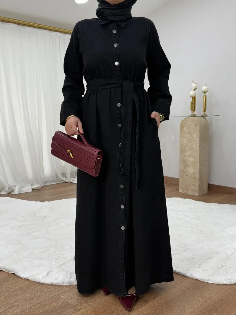 عباية جينز ازرار مقفلة 6774