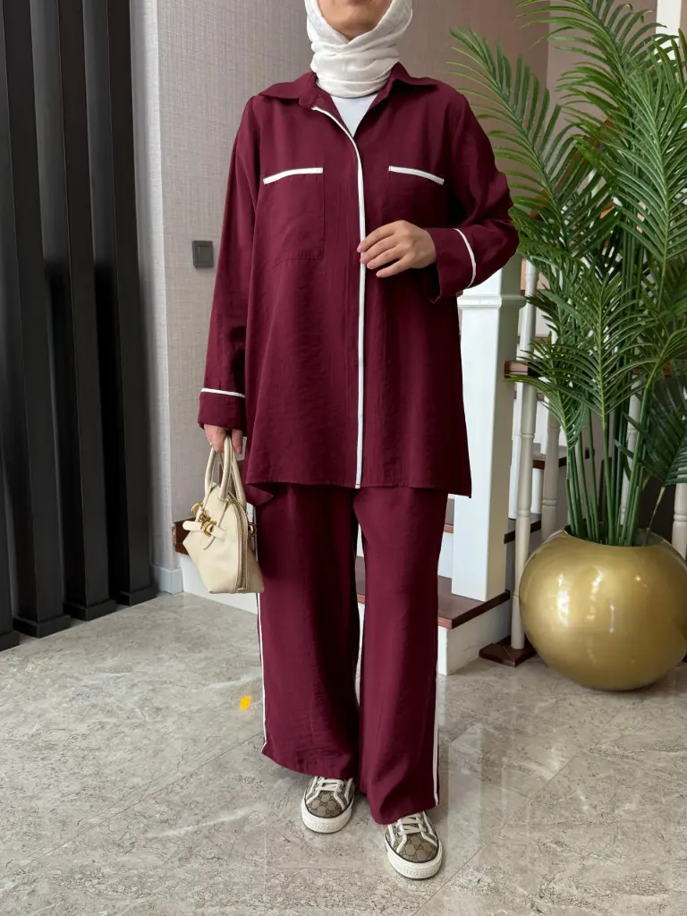 بدلة بنطلون خط ابيض6838