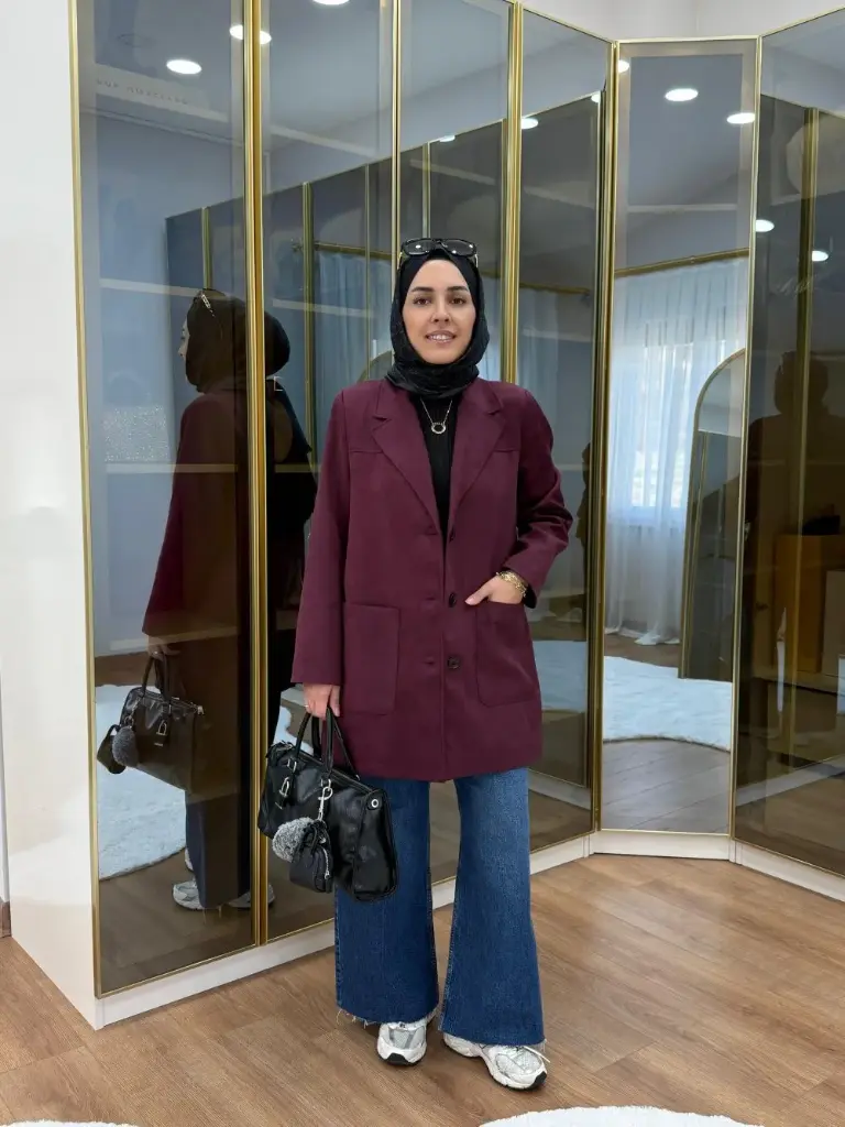 جاكيت بليزر من الجلد المدبوغ 6879