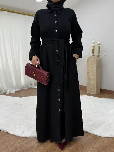 عباية جينز ازرار مقفلة 6774