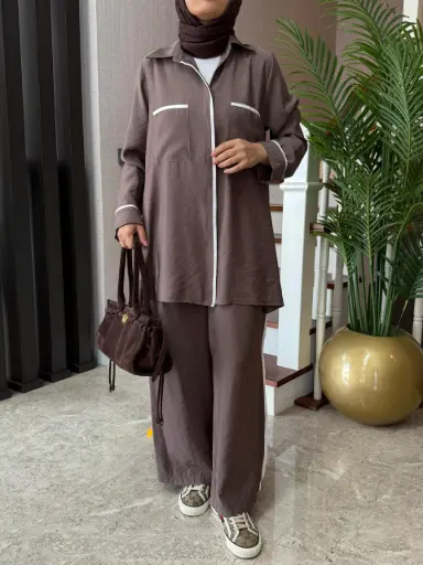 بدلة بنطلون خط ابيض6838