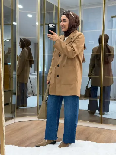 جاكيت بليزر من الجلد المدبوغ 6879